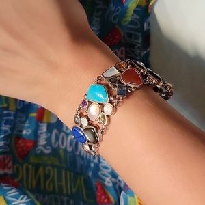 925 Sterling Silver Multi Gemstone Thailand Bracelet